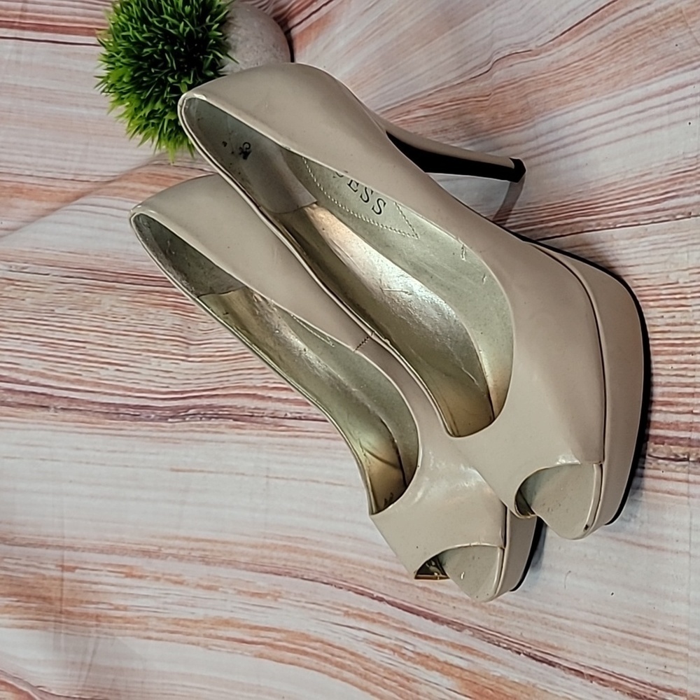 Guess peep toe heels